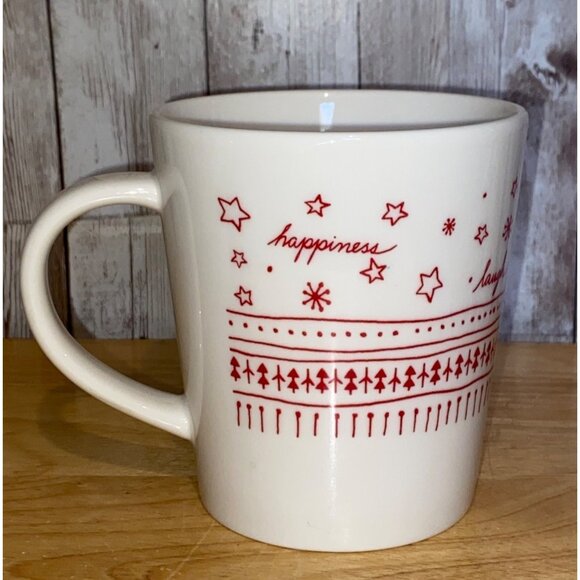 ED Ellen Degeneres Royal Doulton Holiday Accent Coffee Mug Faith Laugh Happiness - Picture 3 of 6